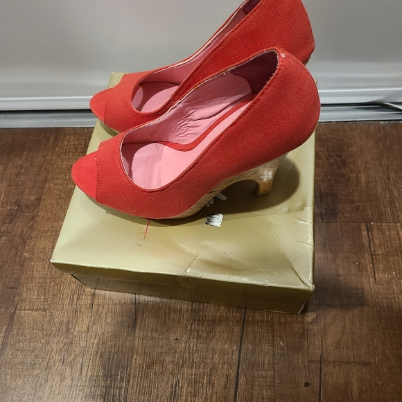 Red Platform Heels - Picture 2 of 4